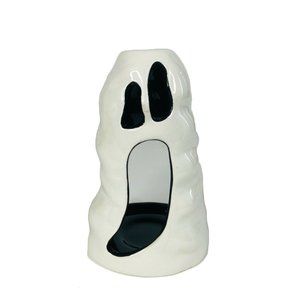 Vintage Halloween Ghost Scream Candle Light Holder Lantern White Ceramic Decor